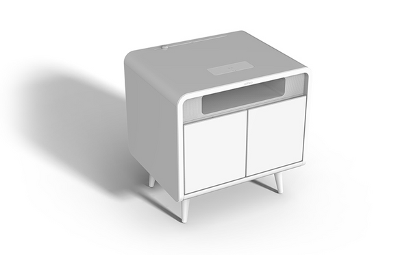 Mesa Lateral Inteligente con Bocinas y Refrigerador Sobro Sobro  SOSTB300WDWH